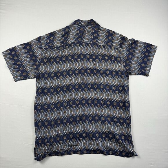 Vintage Robert Stock 100% Silk Floral Pattern Button Down Shirt Mens M - Picture 6 of 8
